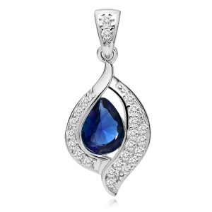 Pandantiv argint cu piatra albastra DiAmanti Z0736CR_BL-DIA (Argint 925‰ 1,6 g.)